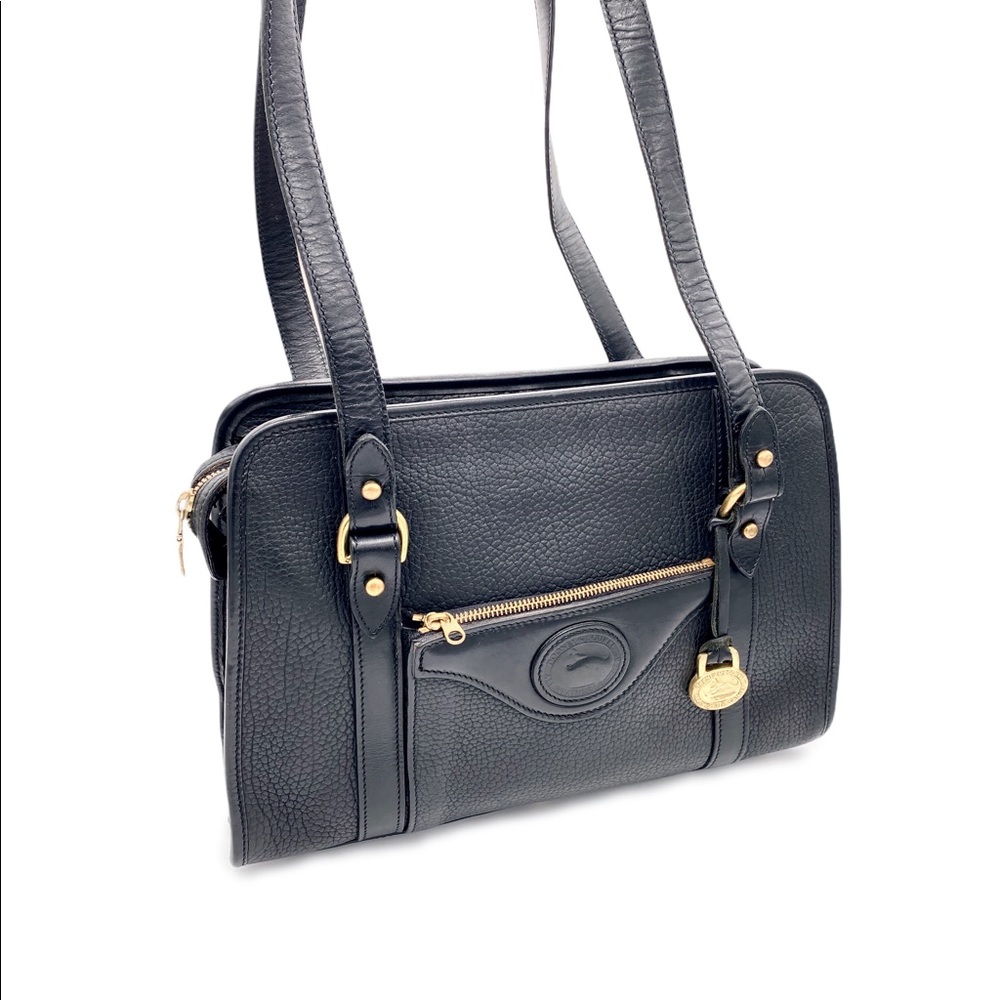 DOONEY & BOURKE Vintage All Black Leather Tote